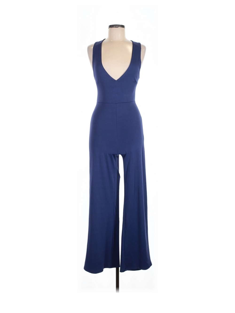 Classic Navy Wide-Leg Jumpsuit - Picture 2 of 3